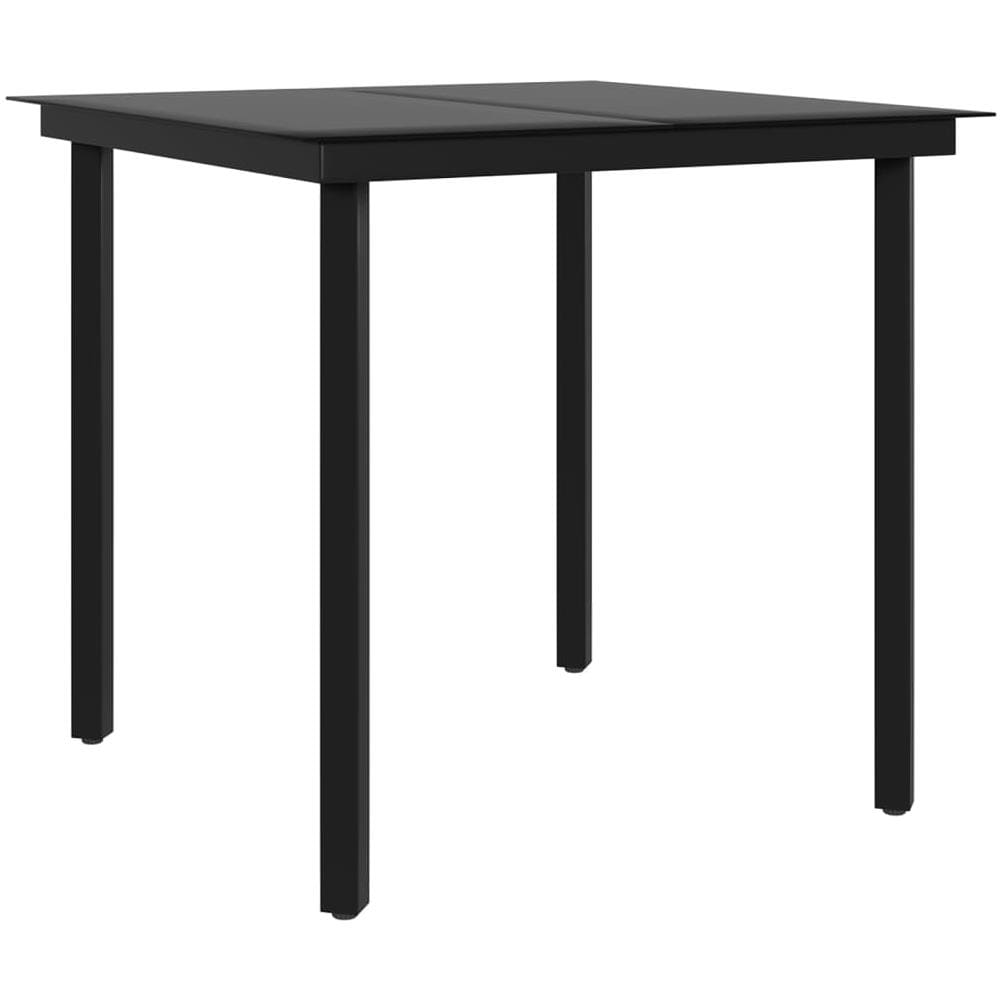 Set Mobili Da Pranzo Per Giardino 5 Pz Con Cuscini Nero - Foto 2