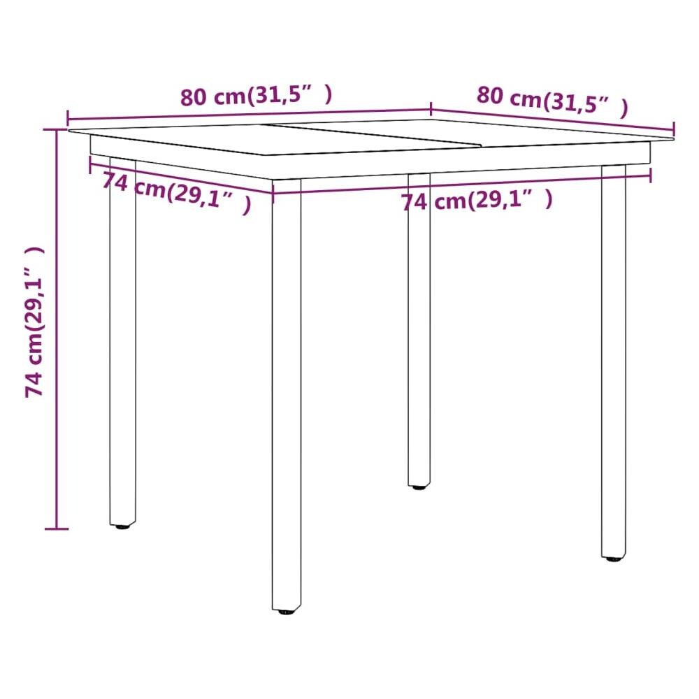 Set Mobili Da Pranzo Per Giardino 5 Pz Con Cuscini Nero - Foto 3