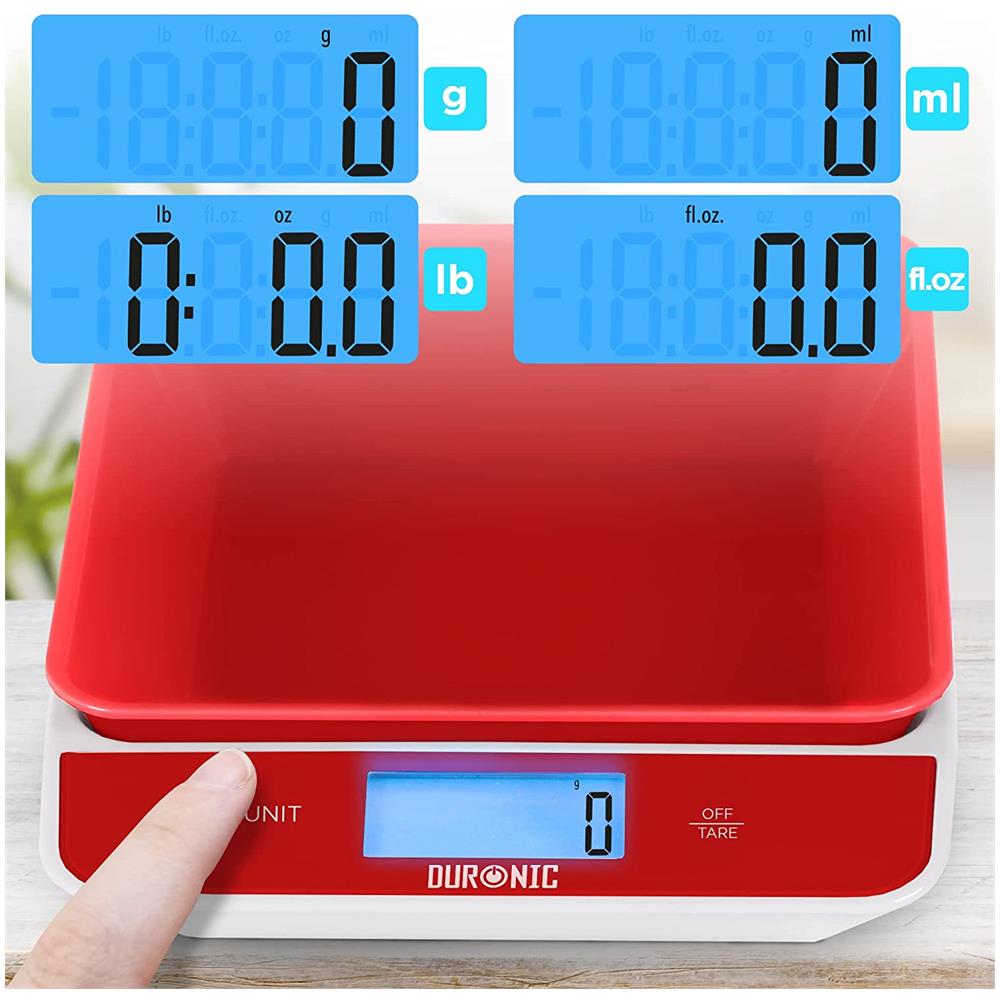 Ks100 Rd Bilancia Da Cucina | Bilancia Ad Alta Precisione Con Display Digitale Retroilluminato | Portata 1g / 5 Kg | Bilancia Con Ciotola Integrata Rosa Da 1,2l | Funzione Tara | Ideale Per Cucina E Pasticceria - Foto 2