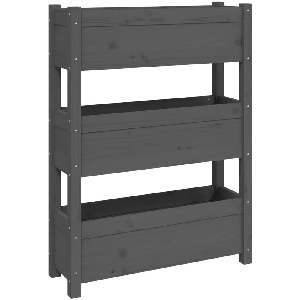 Fioriera Grigia 77x25x104,5 Cm In Legno Massello Di Pino - Foto 1