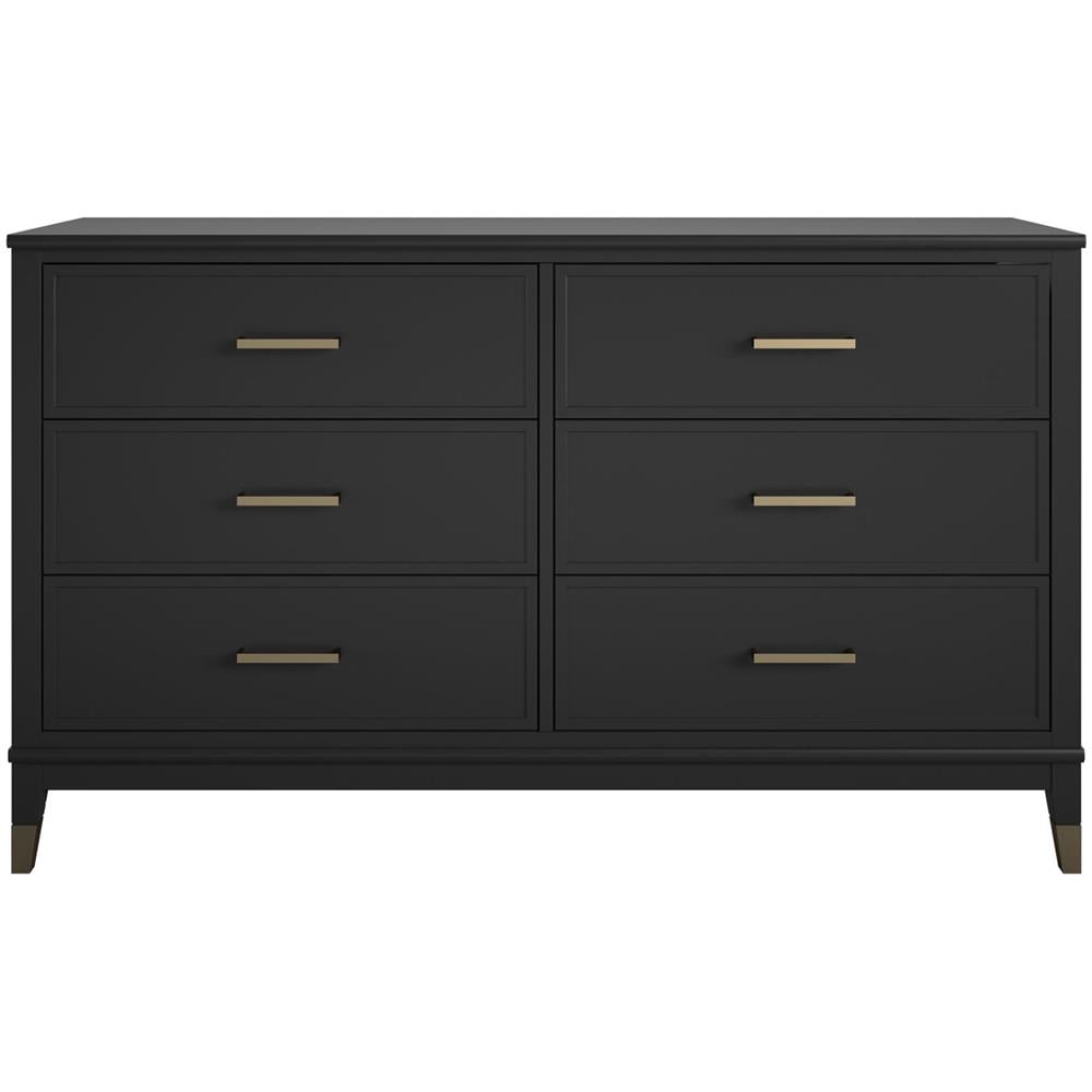 Westerleigh Comò Con 6 Cassetti In Mdf Nero - Foto 2