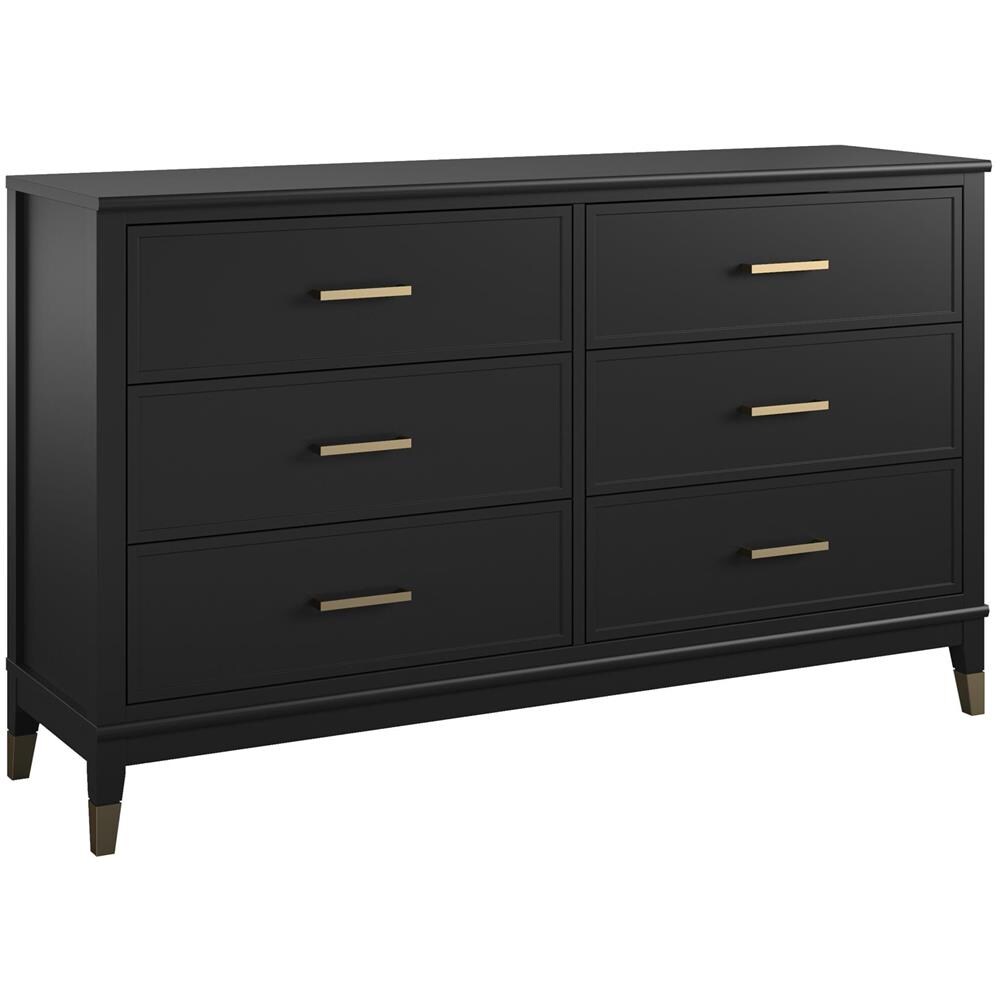 Westerleigh Comò Con 6 Cassetti In Mdf Nero - Foto 1