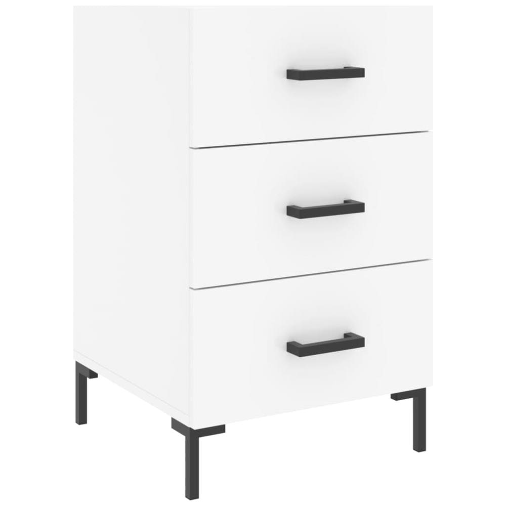 Comodino Bianco 40x40x66 Cm In Legno Multistrato - Foto 2