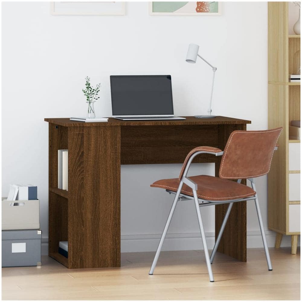 Scrivania Rovere Marrone 100x55x75 Cm In Legno Multistrato - Foto 1