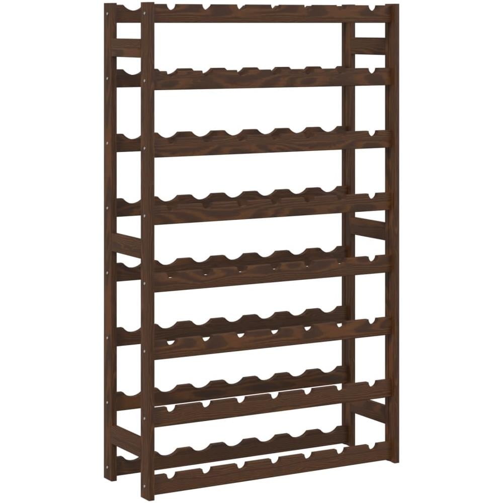 Portabottiglie Per 56 Bottiglie Marrone Legno Massello Di Pino - Foto 2