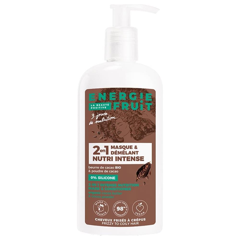 Maschera 2 In 1 Nutri Intense Polvere E Burro Di Cacao Bio 300ml Capelli Ricci Crespi Energia Frutta - Foto 1