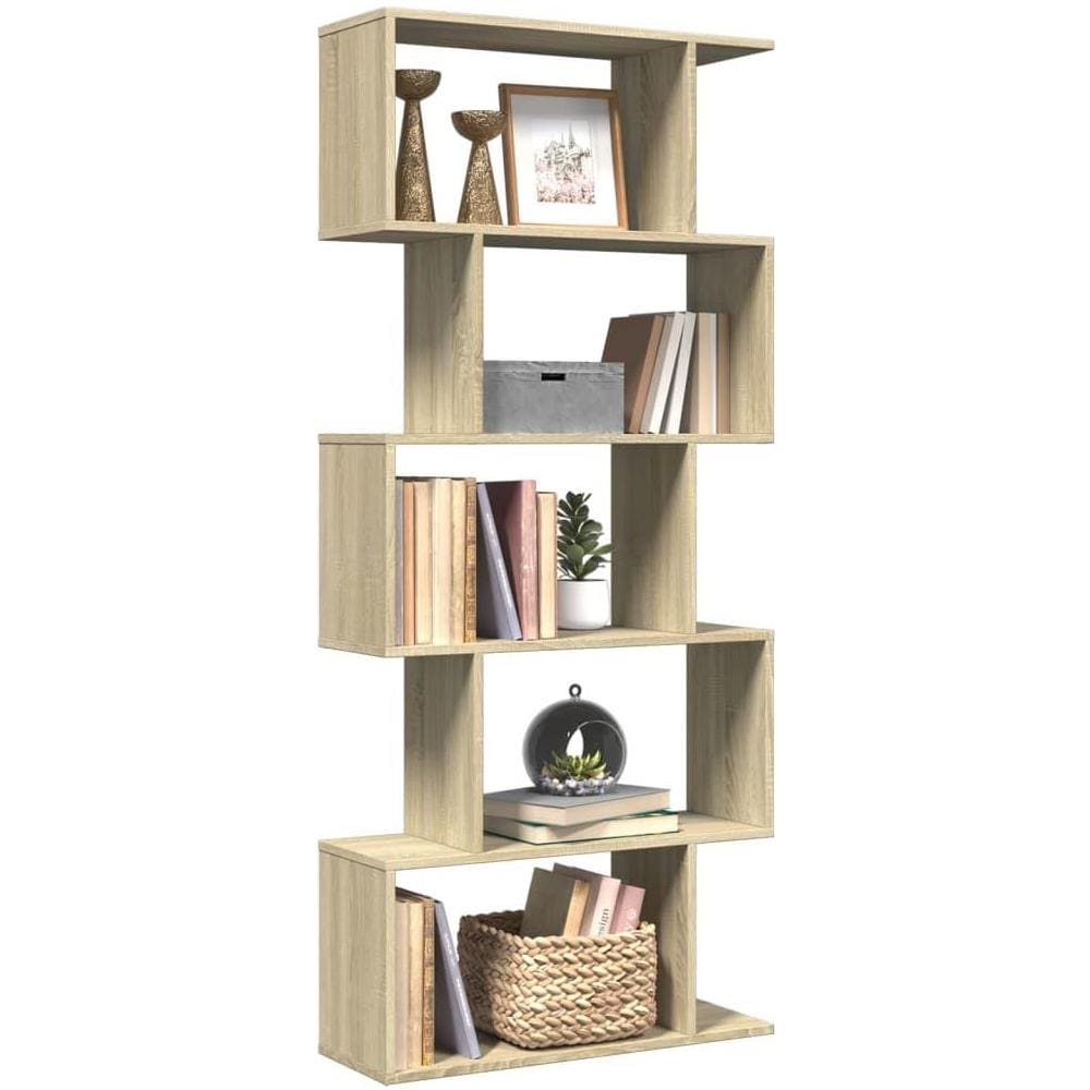 Libreria Divisorio 5 Ripiani Sonoma 70x24x161 cm in Truciolato - Foto 2