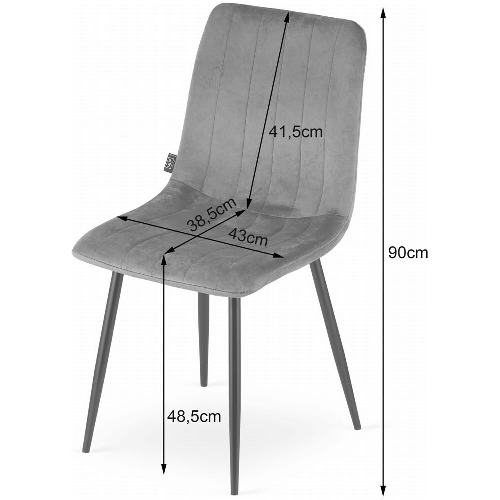 Sedia JEWA - Design senza tempo in velluto beige freddo x 1 - Foto 5