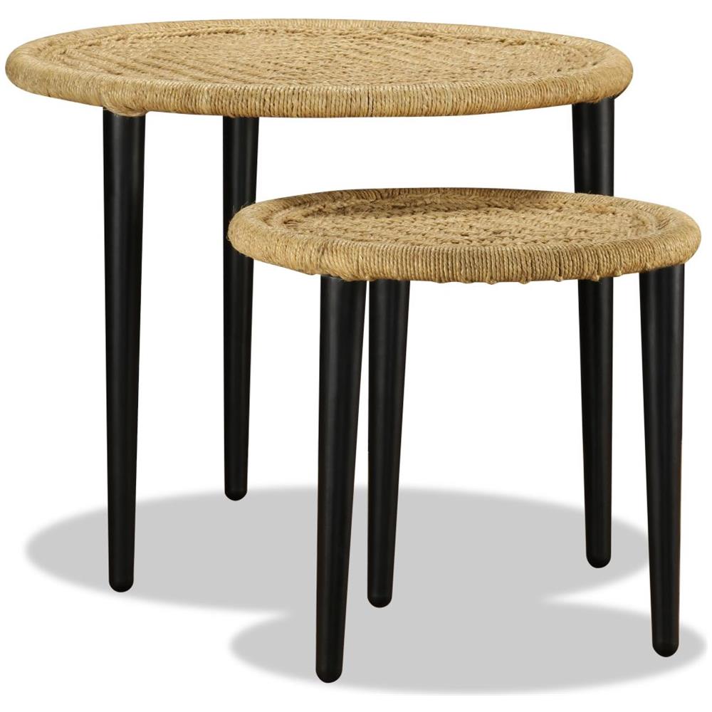 Set Tavolini Da Caffè 2 Pz In Iuta Naturale - Foto 7