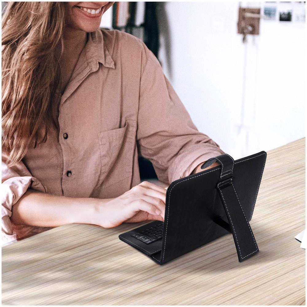 Custodia Per Tablet 10 Pollici Funzione Supporto E Tastiera Usb-c Azerty Nera - Foto 2