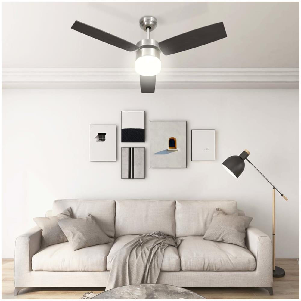 Ventilatore Soffitto con Luce e Telecomando 108cm Marrone Scuro - Foto 2