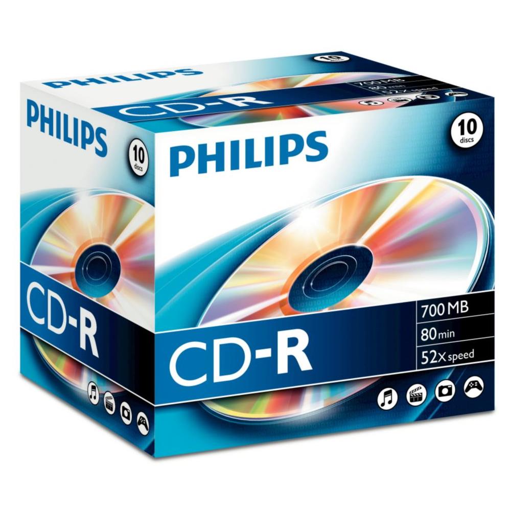 Supporto registrabile CD CR7D5NJ10/00 - CD-R - 52x - 700 MB - 10 Pacco Jewel Case - 120mm - 1,33 Ora Tempo di registrazione massimo - Foto 1