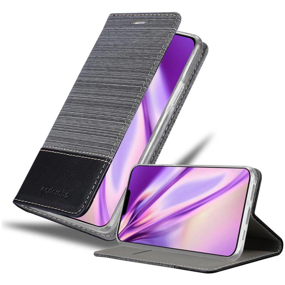Custodia Compatibile Con Apple Iphone 12 Mini (5,4"" Zoll) In Grigio Nero - Coperchio Protettiva Con Chiusura Magnetica, Funzione Stand E Tasca Per Le Carte - Foto 1