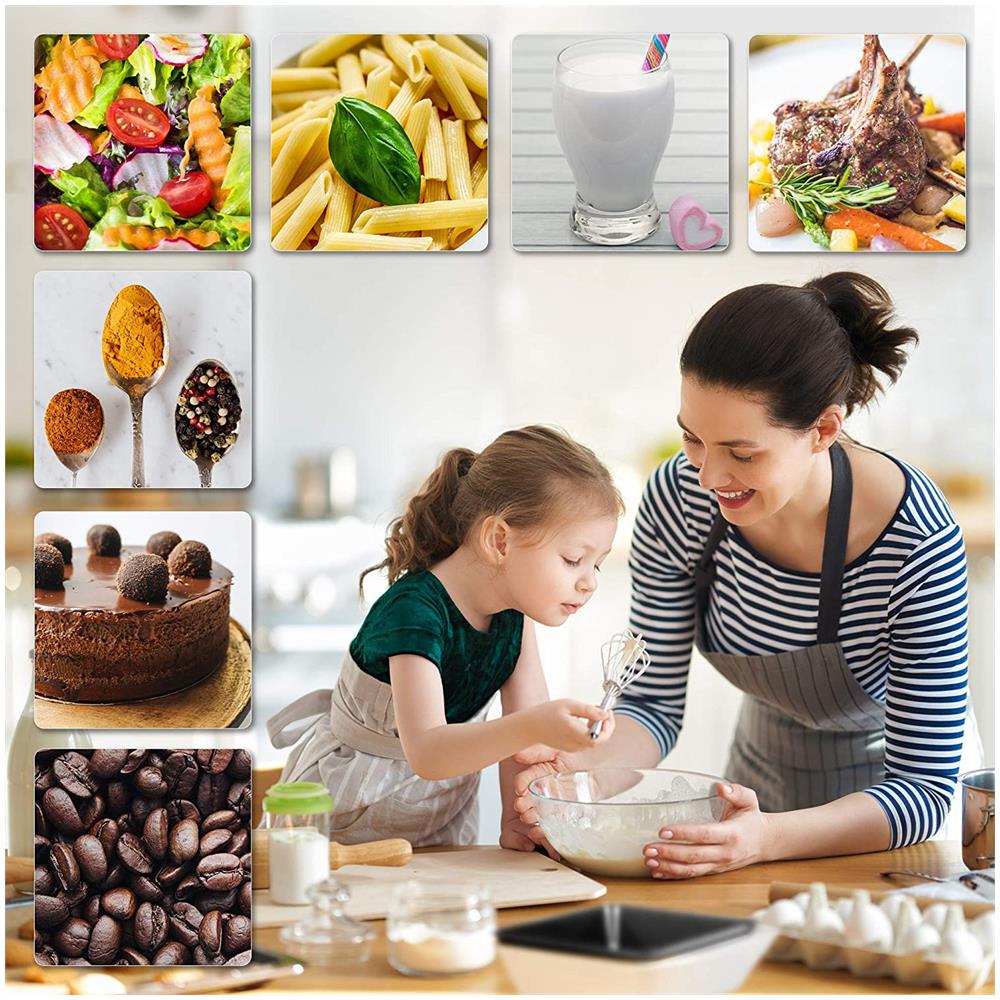 Ks100 Bk Bilancia Da Cucina | Bilancia Ad Alta Precisione Con Display Digitale Retroilluminato | Portata 1g / 5 Kg | Bilancia Con Ciotola Integrata Nera Da 1,2l | Funzione Tara | Ideale Per Cucina E Pasticceria - Foto 6