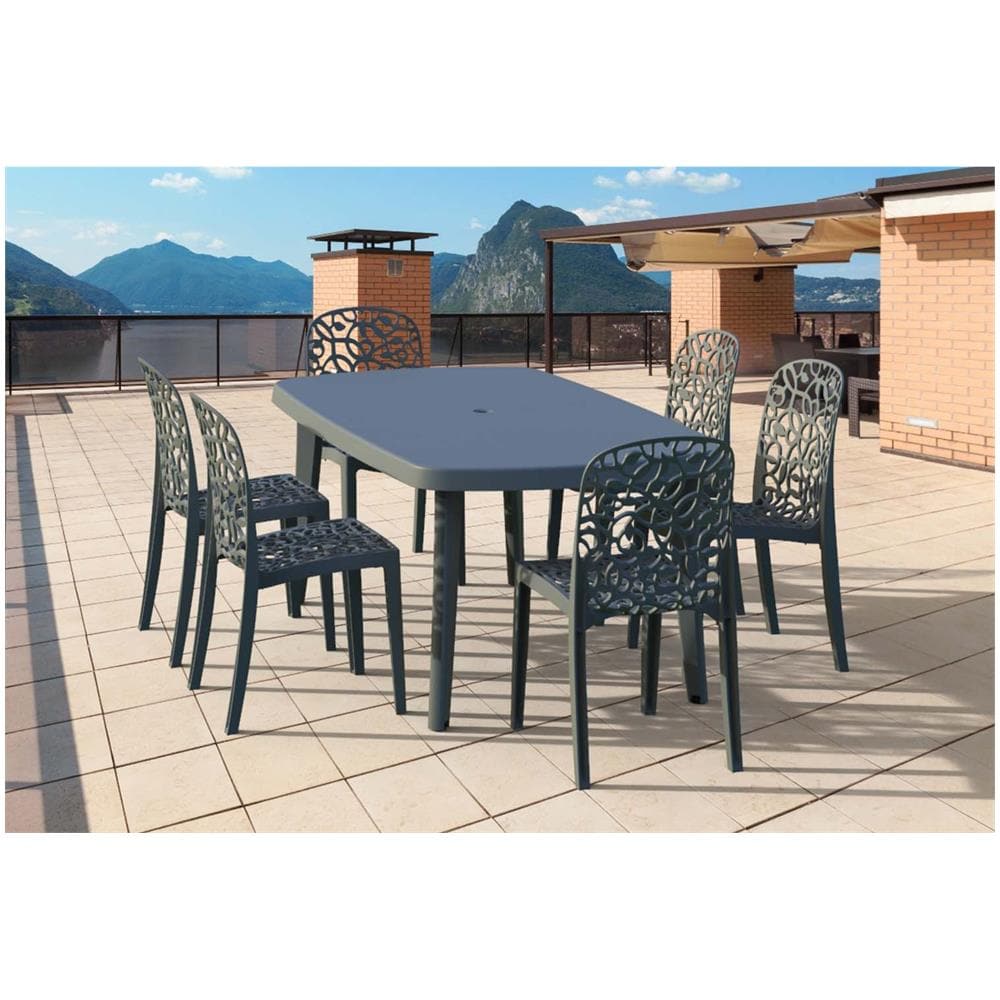 Atlantic Tavolo E 6 Sedie In Plastica Riciclata - Foto 1