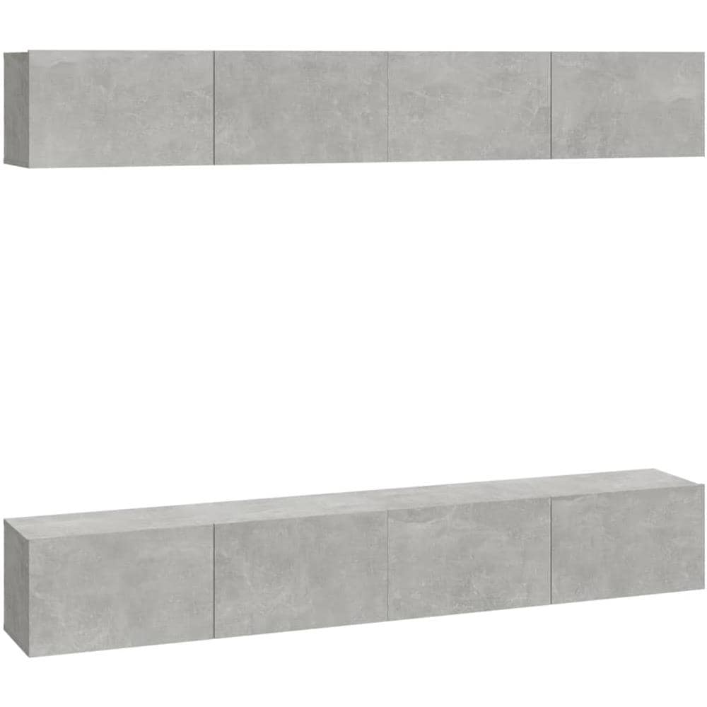 Mobili Porta Tv A Parete 4 Pz Grigio Cemento 100x30x30 Cm - Foto 2