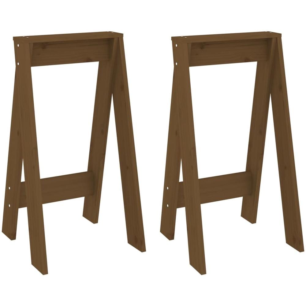 Sgabelli 2 Pz Miele 40x40x75 Cm In Legno Massello Di Pino - Foto 2