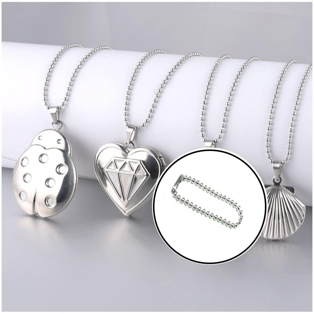 Catena A Sfere Con Lucchetto, Confezione Da 10 Silver 12 Cm - Foto 2