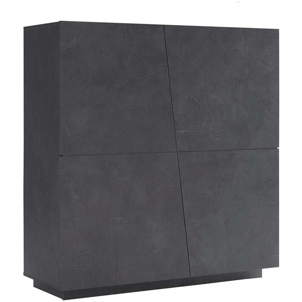 Credenza Pavel, Madia Da Cucina A 4 Ante, Buffet Da Soggiorno, 100% Made In Italy, Cm 120x43h126, Ardesia - Foto 2