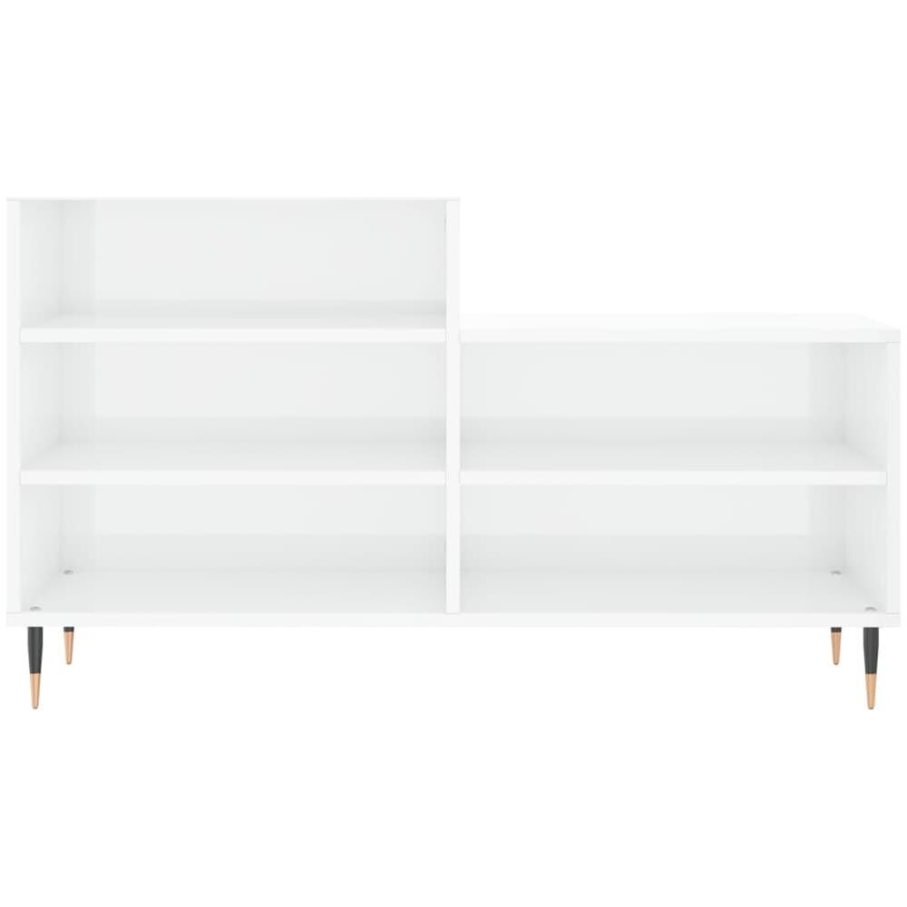 Scarpiera Bianco Lucido 102x36x60 Cm In Legno Multistrato - Foto 2