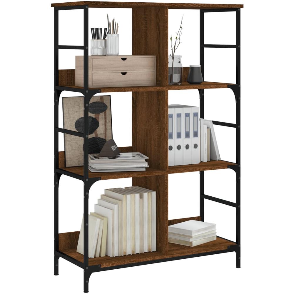 Libreria Rovere Marrone 78,5x33x117,5 Cm In Legno Multistrato - Foto 3