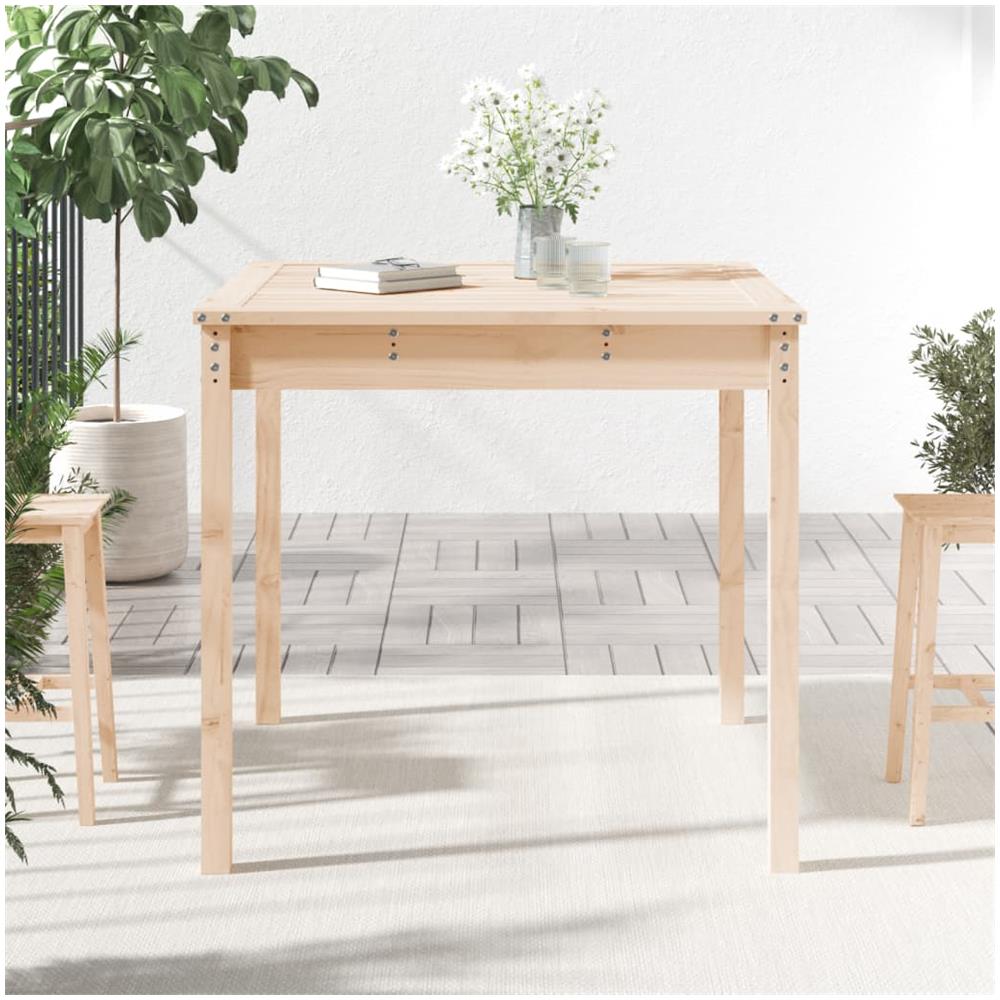 Tavolo Da Giardino 82,5x82,5x76 Cm In Legno Massello Di Pino - Foto 2
