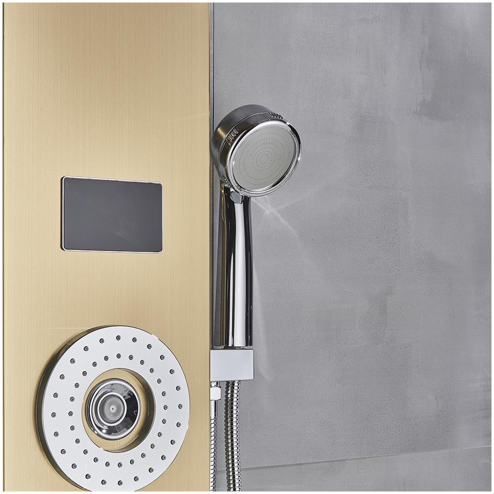 Pannello doccia, Blackswan, tipo M8006, modello oro con bocca, display digitale, LED e funzioni SPA, doccetta bidet, misura 120 cm - Foto 2