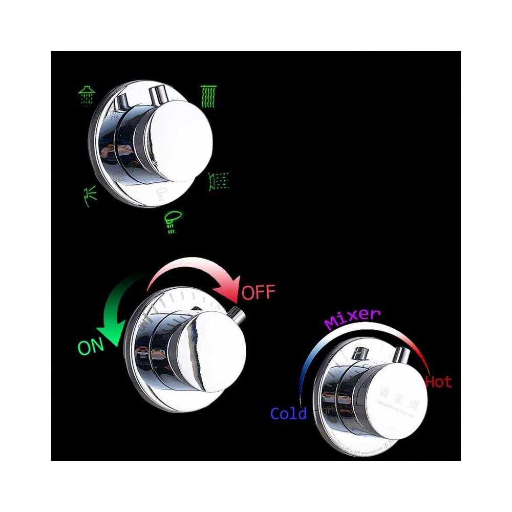 Pannello doccia, Blackswan, tipo M8006, modello oro con bocca, display digitale, LED e funzioni SPA, doccetta bidet, misura 120 cm - Foto 4