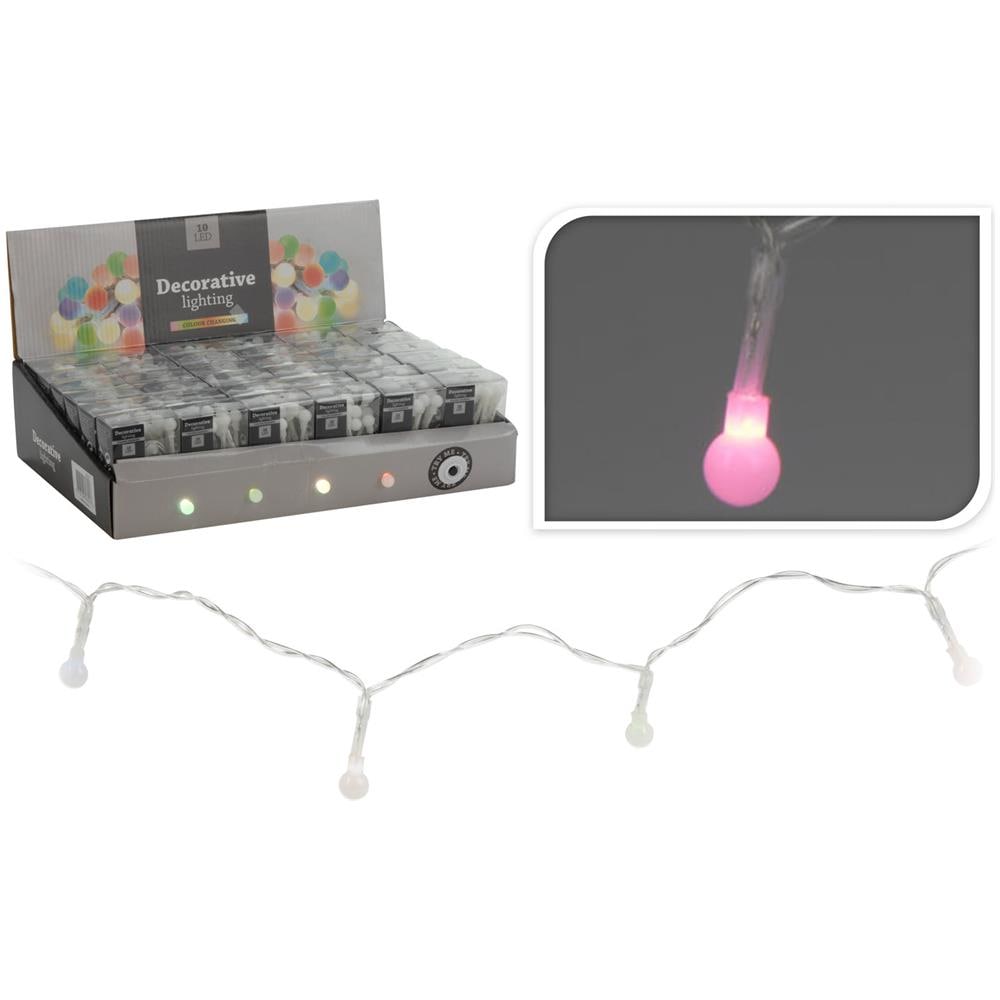 10 Led Multicolor Batteria Luci Di Natale Addobbi Presepe 1 Confezione - Foto 1