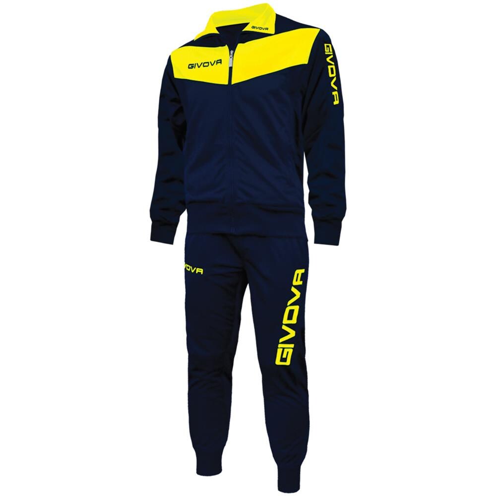 Tuta Visa Givova - Completo Di Giacca A Manica Lunga E Pantalone Di Colore Blu / giallo Taglia S - Foto 1