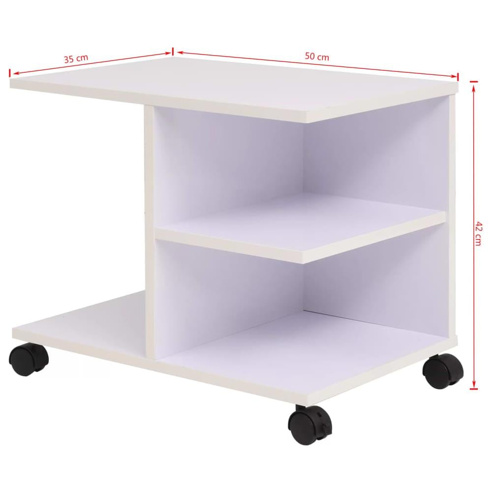 Scaffale con Ruote 50x35x42 cm Bianco - Foto 6