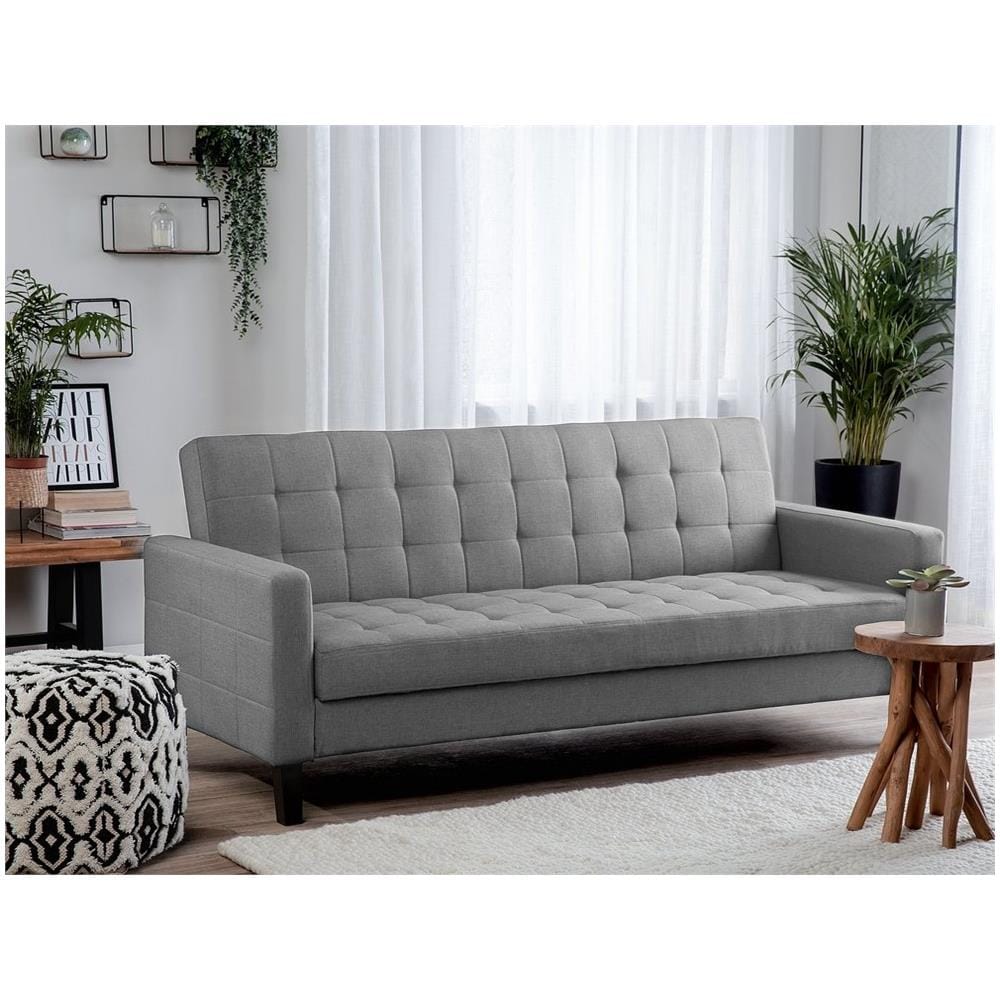 Divano Letto In Tessuto Grigio Chiaro Vehkoo - Foto 2