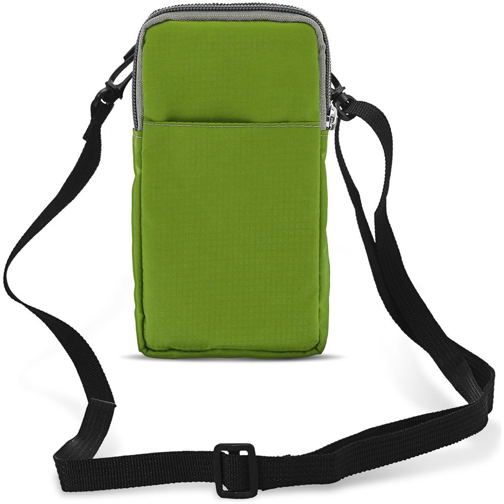 Borsello Cintura Smartphone Passante Cintura Moschettone Tracolla 2 Tasche Verde - Foto 1