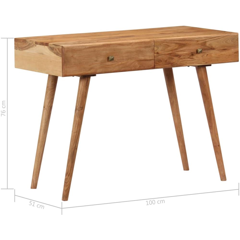 Scrivania 100x51x76 Cm In Legno Massello Di Acacia - Foto 15