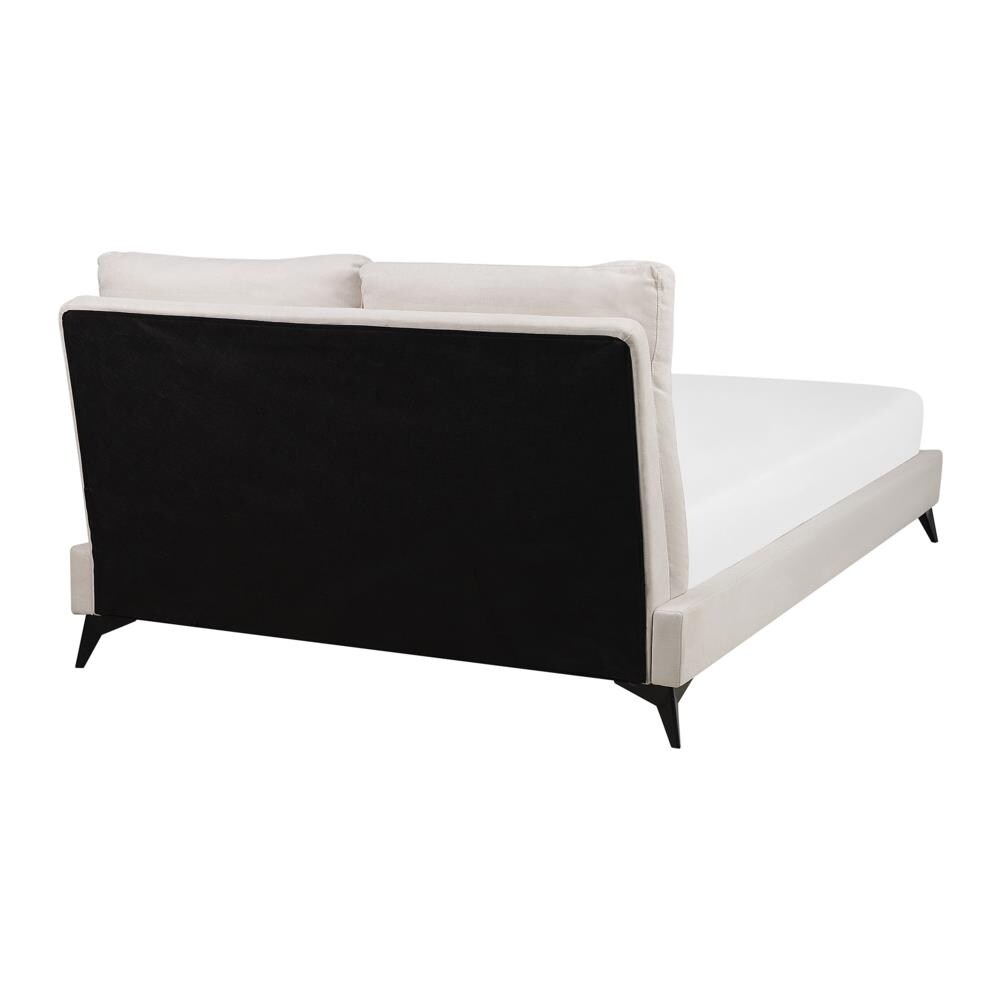 Letto Matrimoniale In Ciniglia Beige 160 X 200 Cm Melle - Foto 2