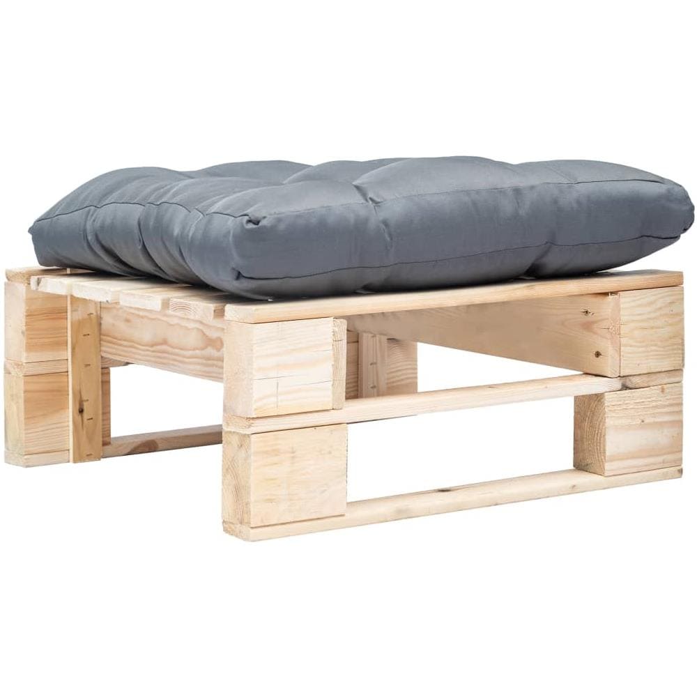Divano Da Giardino A Pallet E Cuscino Grigio Legno Naturale - Foto 1