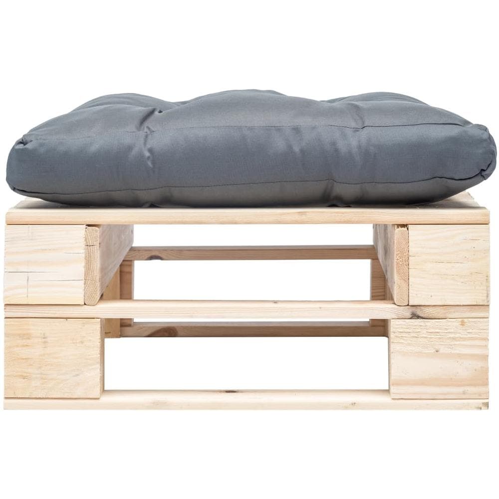 Divano Da Giardino A Pallet E Cuscino Grigio Legno Naturale - Foto 2