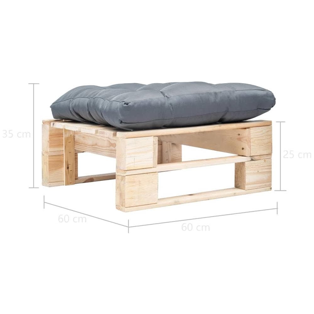 Divano Da Giardino A Pallet E Cuscino Grigio Legno Naturale - Foto 3
