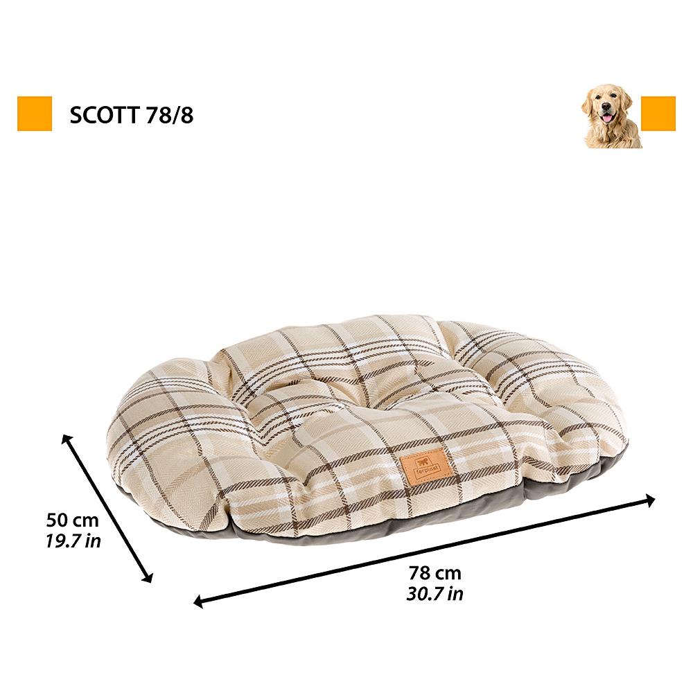 Cuscino Imbottito Per Cani E Gatti Scott 78/8, Double-face, Scozzese, Soffice Velluto, Lavabile, Blu - Foto 4