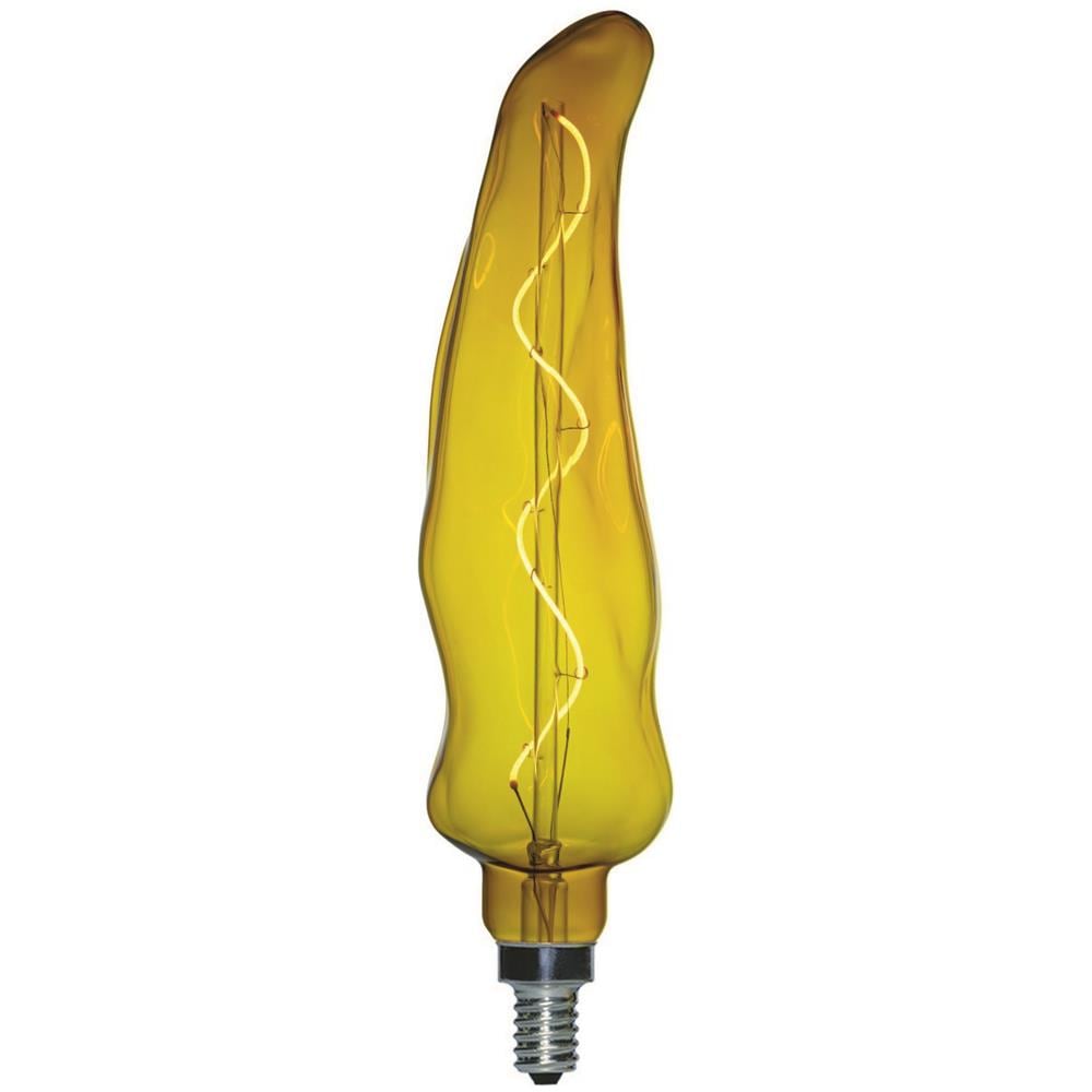Lampadina Maxi Peperone Yellow Xl, Decorativa, Da Cucina, Giallo In Vetro, 9 X 9 X 33 Cm, 1 X E27, 5w, 300lm, 2000k, 240v - Foto 1