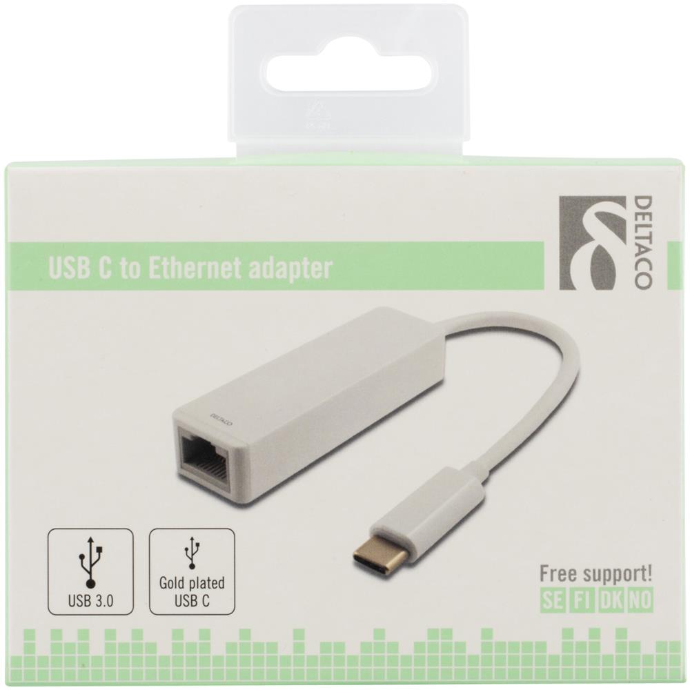 Adattatore Di Rete Usb 3.1, Gigabit, 1xrj45, Usb Tipo C, Bianco - Foto 3
