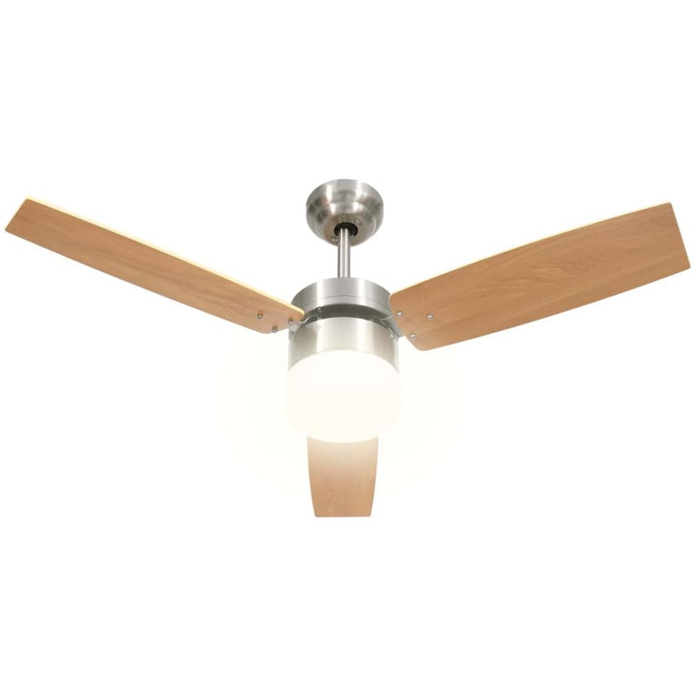 Ventilatore Soffitto Luce e Telecomando 108cm Marrone Chiaro - Foto 2