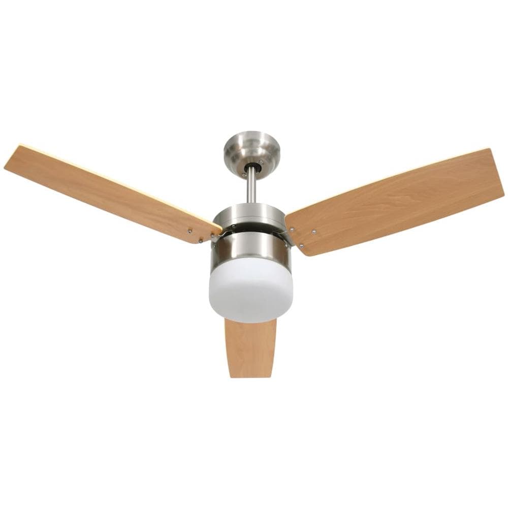 Ventilatore Soffitto Luce e Telecomando 108cm Marrone Chiaro - Foto 1