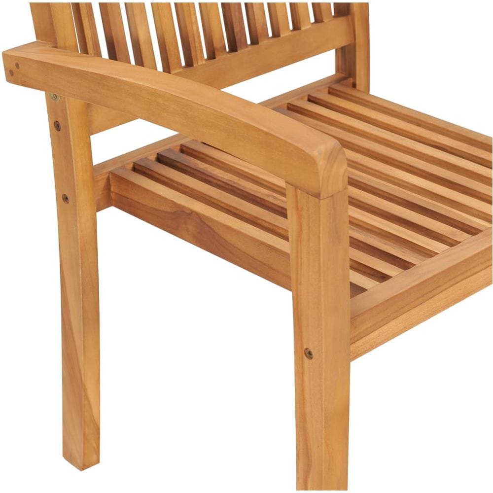 Sedie da Giardino Impilabili 8 pz con Cuscini Massello di Teak - Foto 10