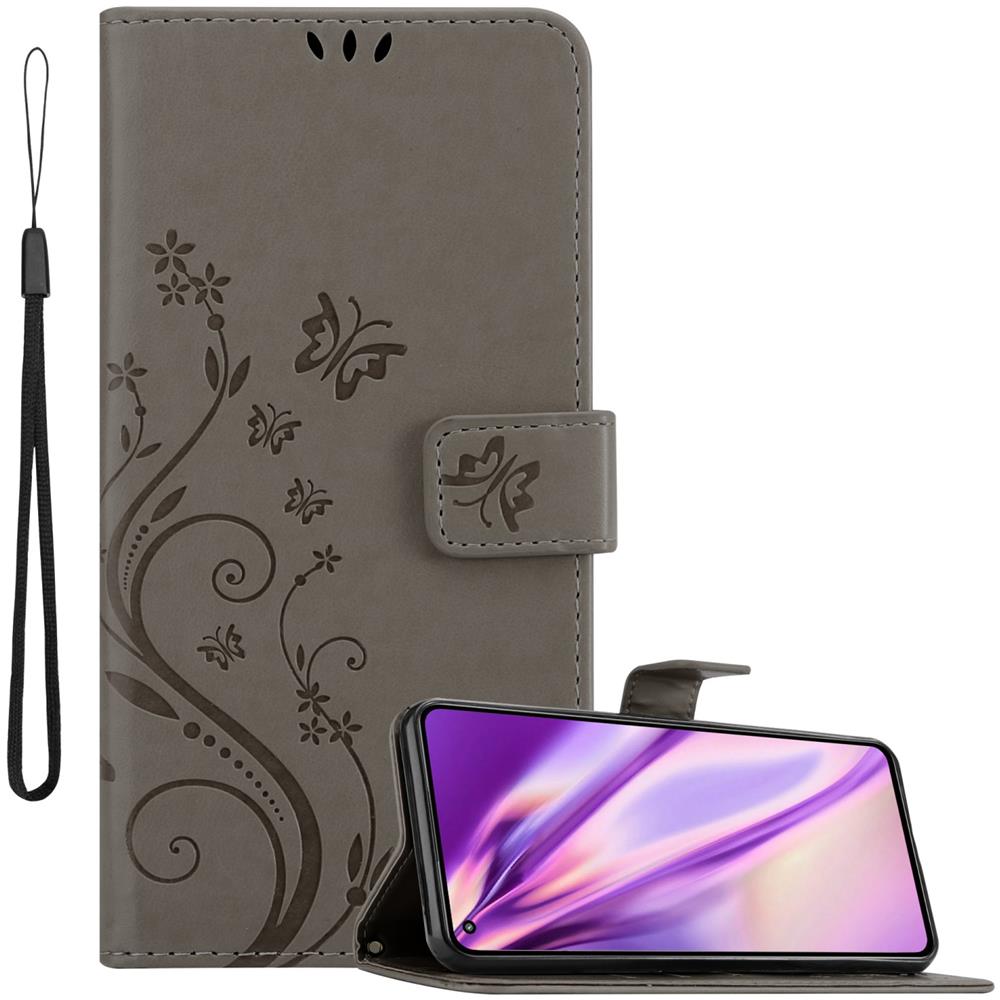 Custodia Compatibile Con Xiaomi Mi 11 Lite (4g / 5g) / 11 Lite Ne In Grigio Fiore - Coperchio Protettivo In Design Floreale Con Chiusura Magnetica, Funzione Stand E Slot Per Carte - Foto 1