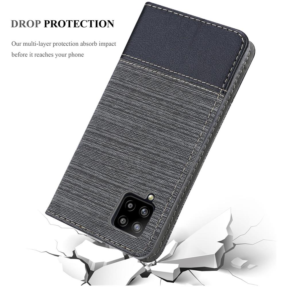 Custodia Compatibile Con Samsung Galaxy A42 In Grigio Nero - Coperchio Protettiva Con Chiusura Magnetica, Funzione Stand E Tasca Per Le Carte - Foto 8