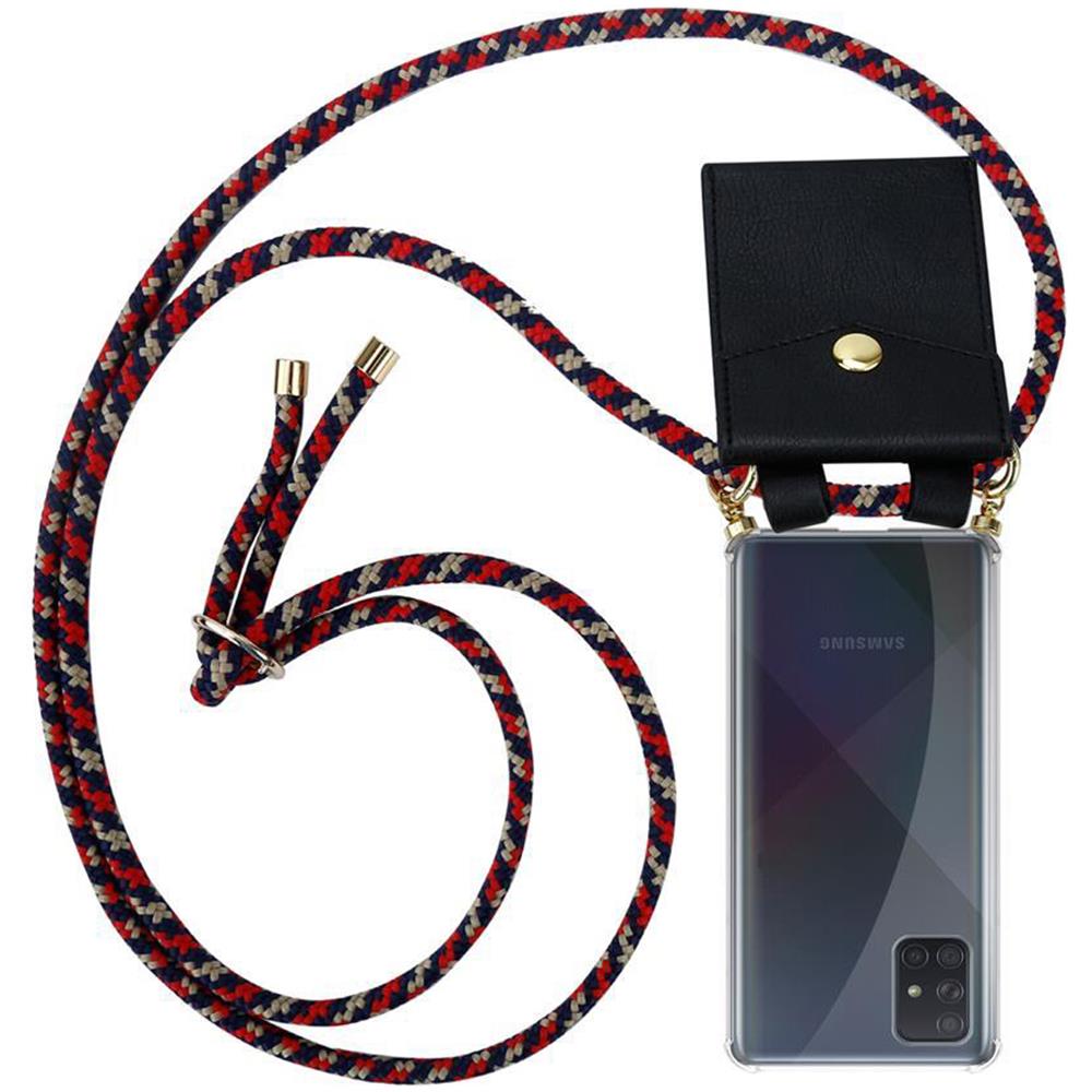 Cadorabo Catena Di Telefoni Cellulari Compatibile Con Samsung Galaxy A51 In Rosso Blu Giallo - Coperchio Protettivo In Silicone Con Anelli D'oro, Cinturino In Corda E Custodia Staccabile - Foto 1