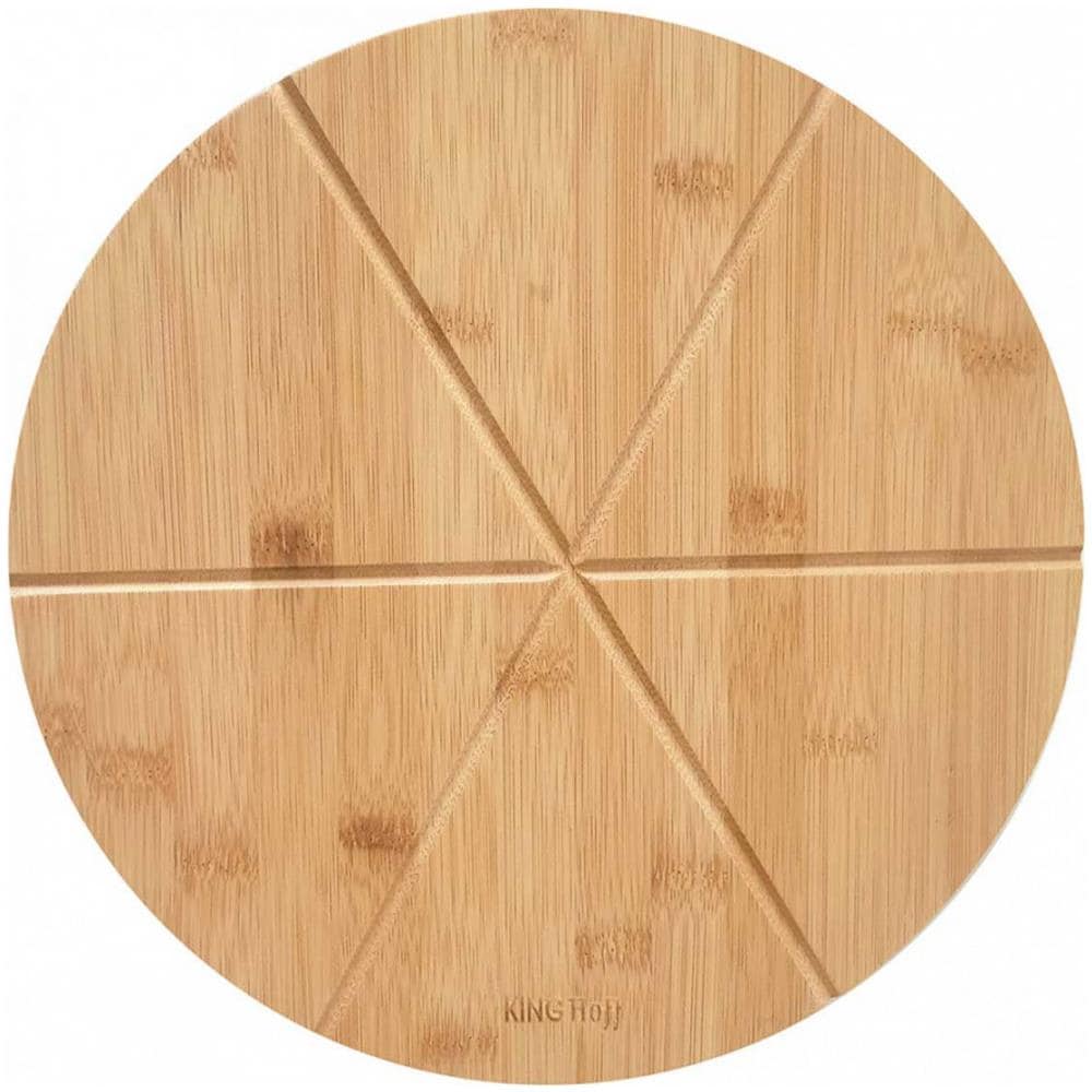 Kh-1565 Tagliere Per Pizza In Bambù Con Scanalature - Foto 1