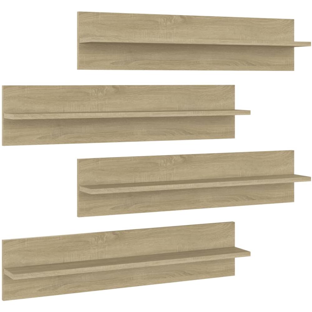 Mensole A Muro 4 Pz Rovere Sonoma 80x11,5x18 Cm In Truciolato - Foto 2