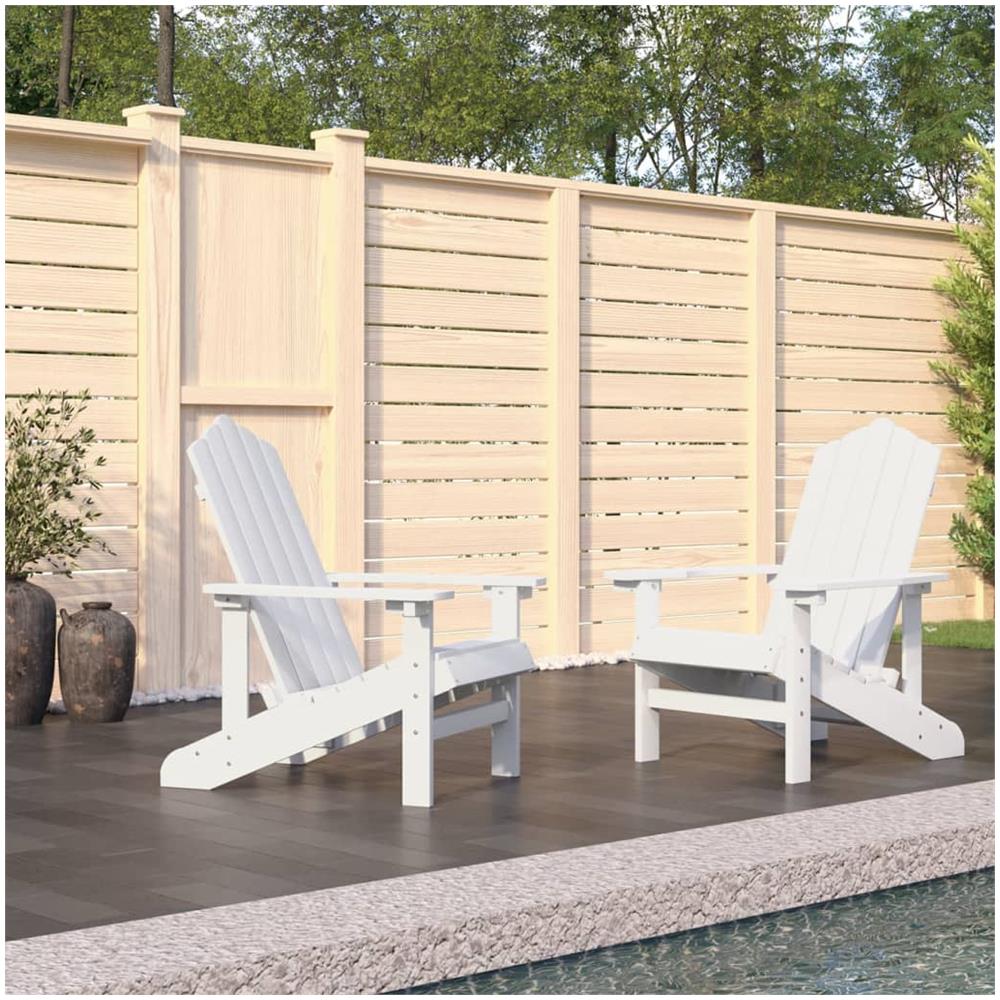 Sedie Da Giardino Adirondack 2 Pz In Hdpe Bianco - Foto 1